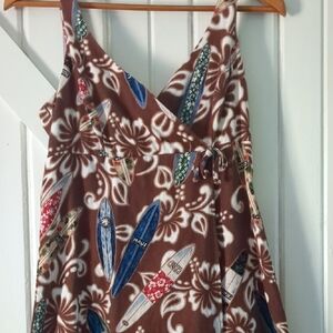 Hilo Hattie Brown and Cream Hawaiian Print Dress
